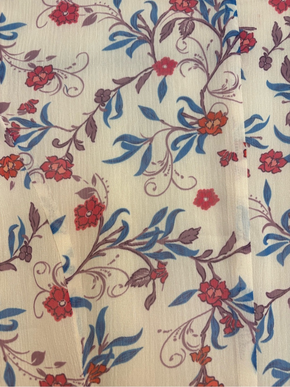 Sundance Cream Midi Dress with Red Floral & Navy Polka Dot Accents - Picture 4 of 6